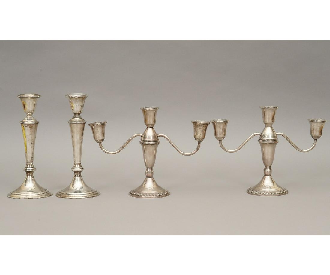 PAIR OF STERLING SILVER CANDLESTICKS (1 of 6)