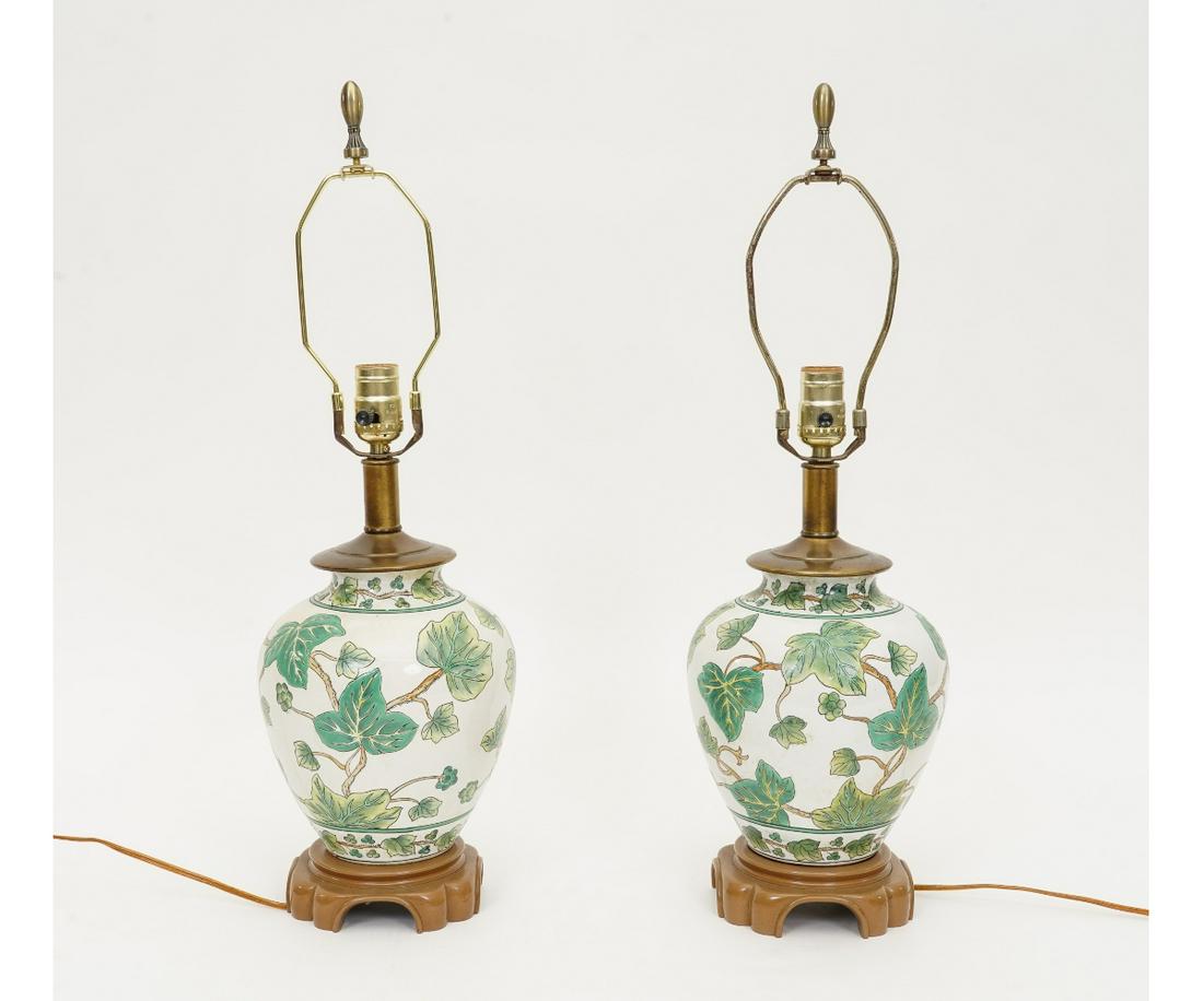 PAIR OF ASIAN STYLE LAMPS (1 of 8)