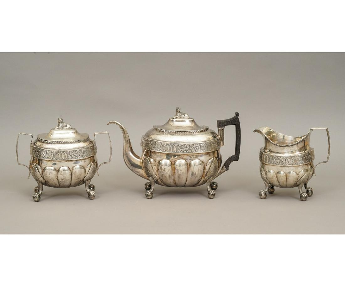 THREE PIECE COIN SILVER TEA SERVICE (1 of 10)