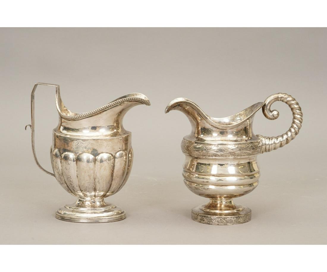 TWO COIN SILVER CREAMERS (1 of 6)