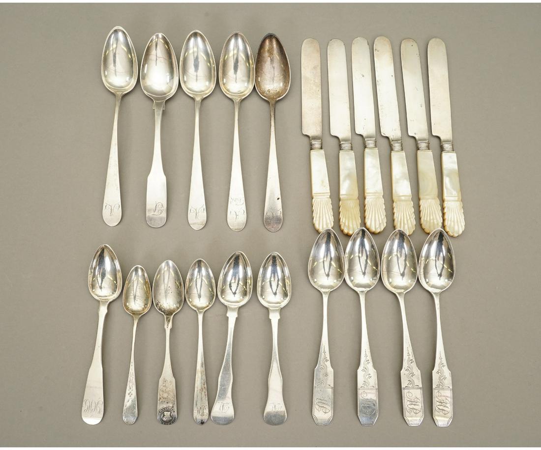 FIVE COIN SILVER SPOONS (1 of 6)