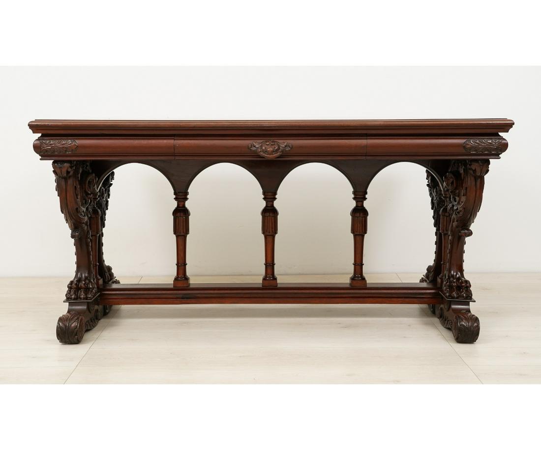 FRENCH RENAISSANCE REVIVAL LIBRARY TABLE (1 of 7)
