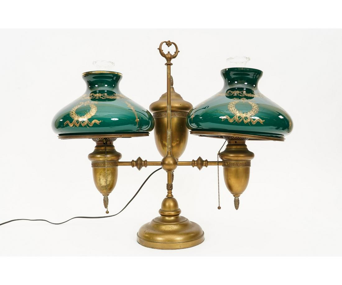 BRASS DOUBLE ARM STUDENT LAMP (1 of 8)