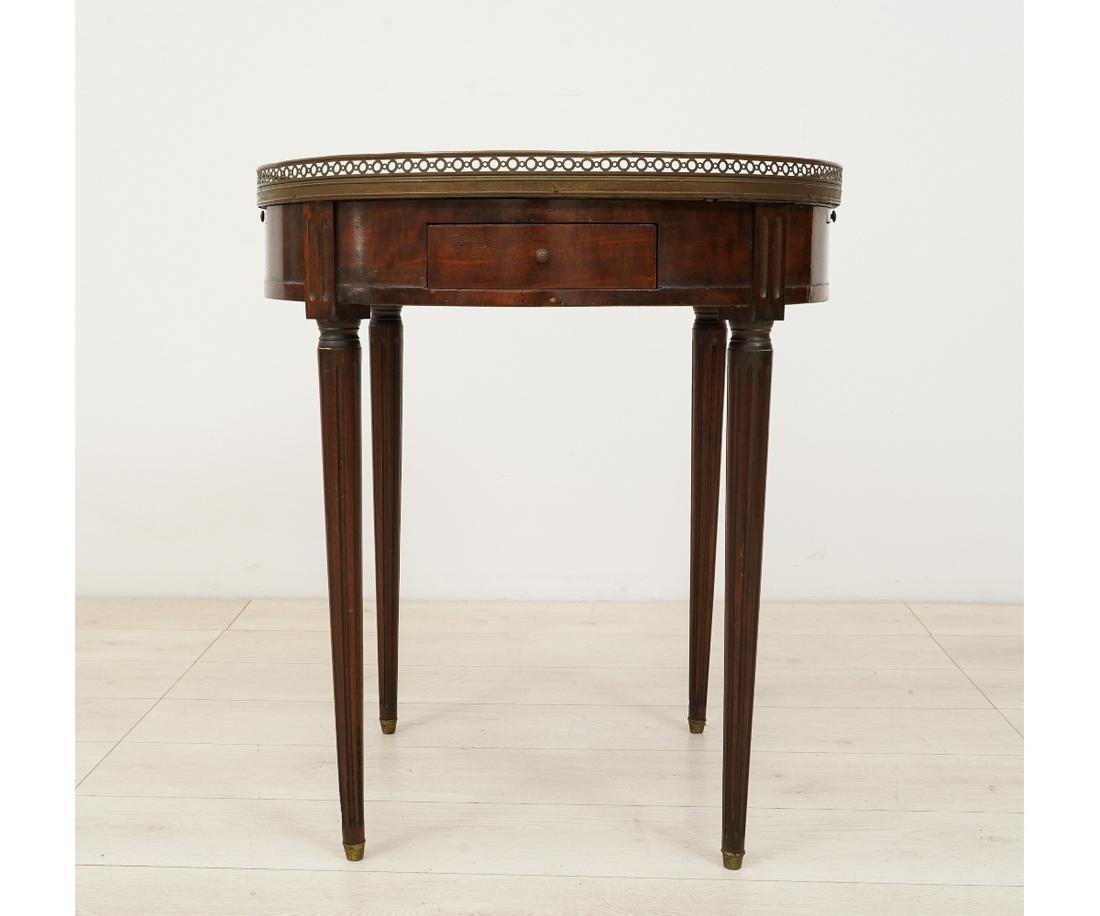 FRENCH ROUND MARBLETOP END TABLE (1 of 8)