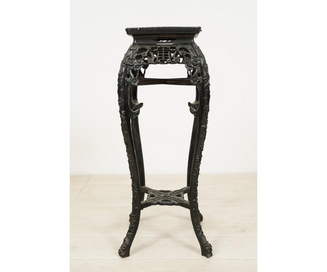 ASIAN SQUARE MARBLE TOP PLANT STAND (1 of 7)