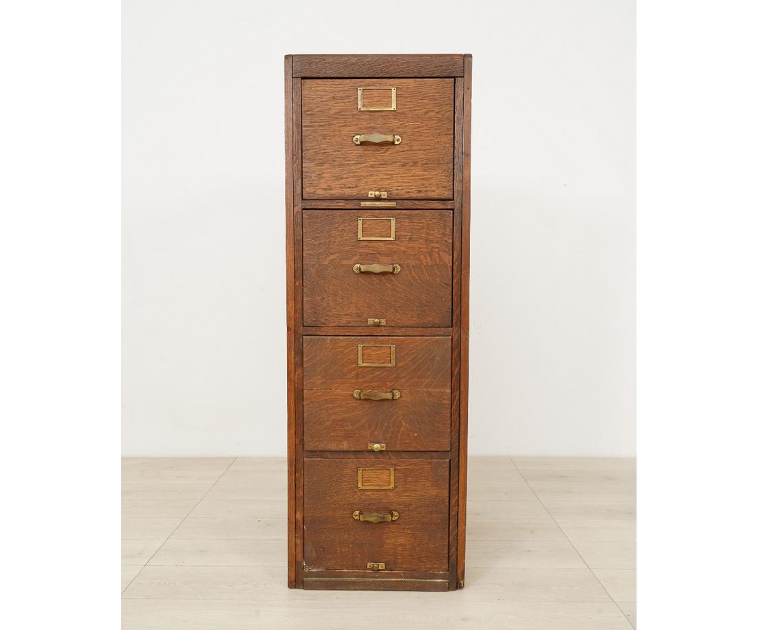 VINTAGE OAK FILE CABINET (1 of 8)