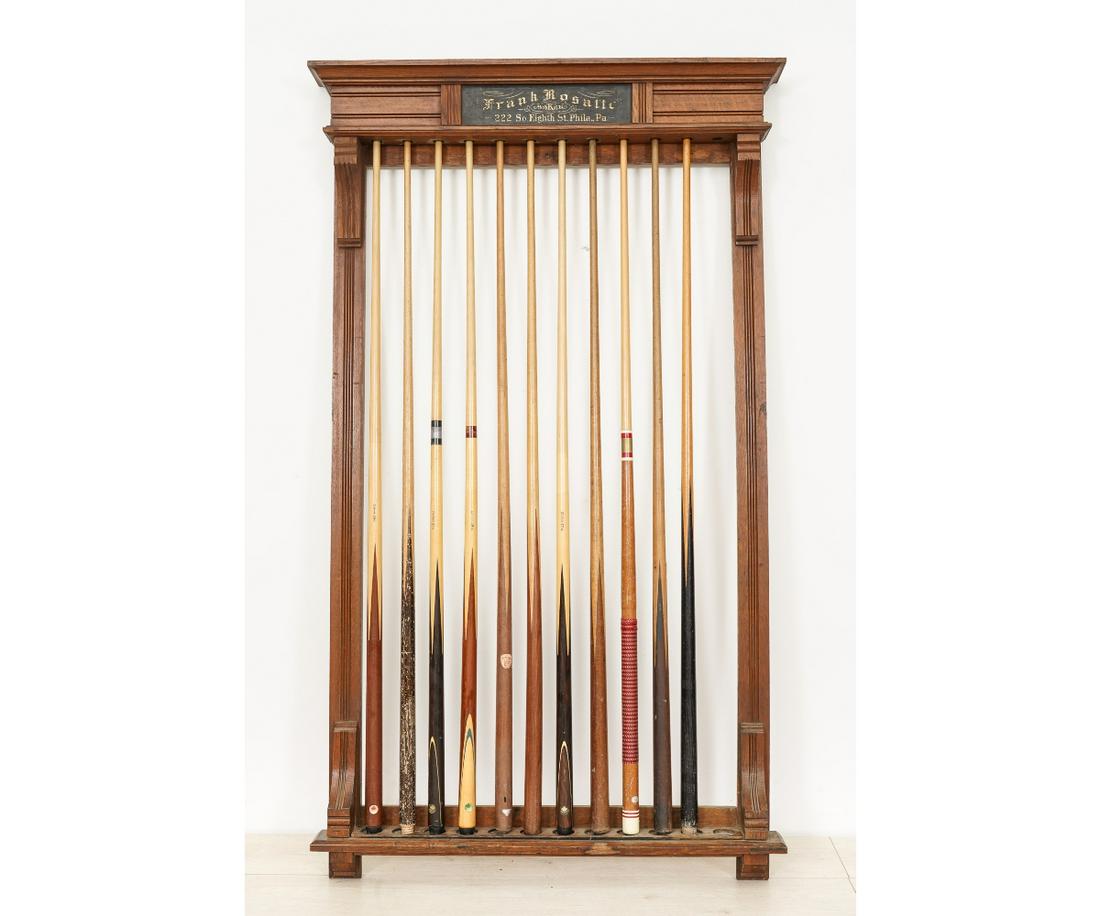 FINE OAK BILLIARD RACK (1 of 3)