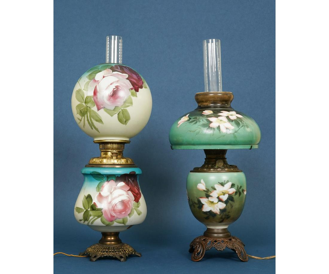 TWO VICTORIAN GONE WITH THE WIND LAMPS (1 of 3)