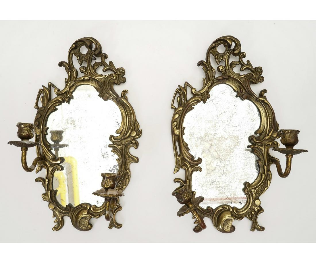 PAIR OF ITALIAN GILT WALL SCONCES (1 of 2)