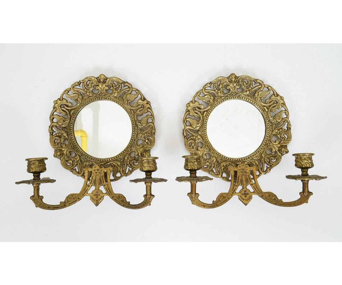 PAIR CONTINENTAL STYLE WALL SCONCES (1 of 2)