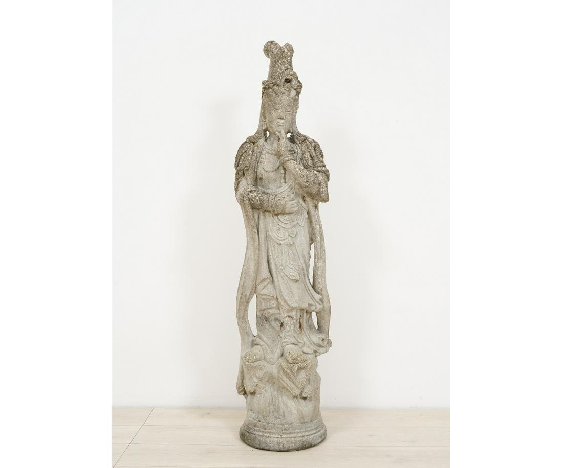 LARGE CAST STONE GARDEN BUDDHA (1 of 7)