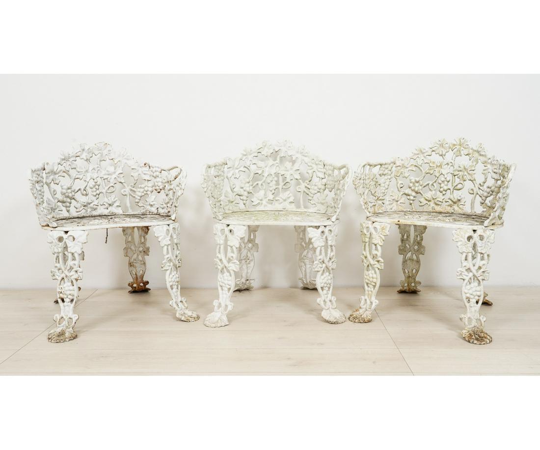 THREE CAST IRON CHAIRS (1 of 3)