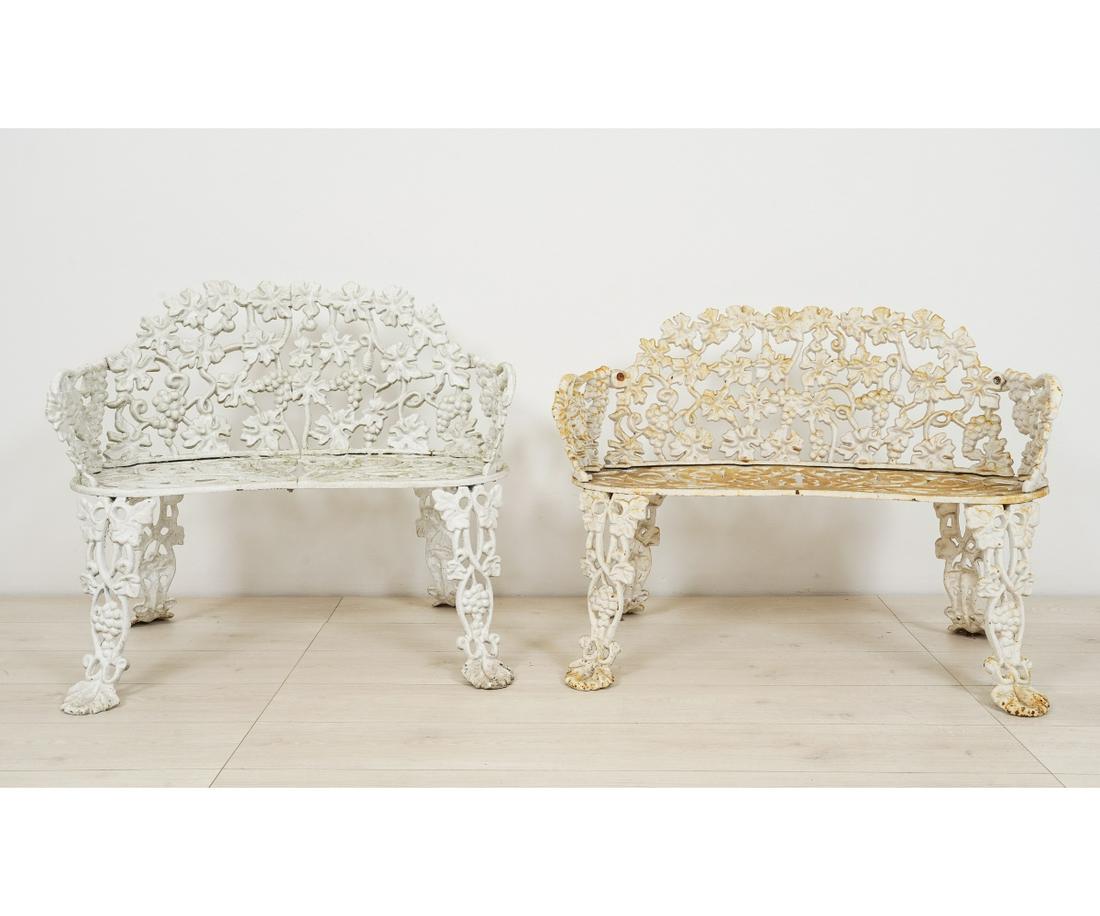 TWO CAST IRON GARDEN BENCHES (1 of 4)