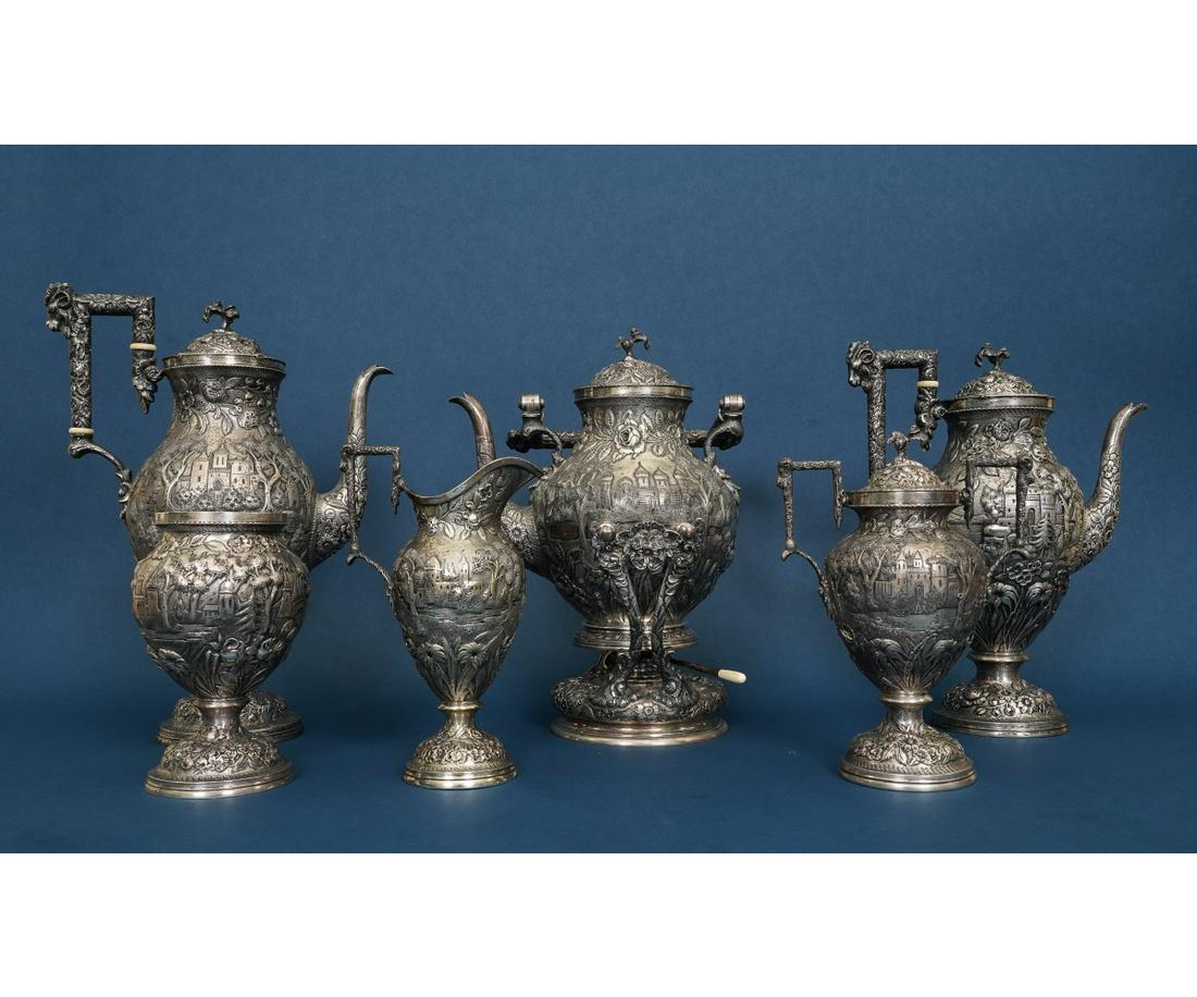 SIX PIECE A G SCHULTZ STERLING SILVER TEA SERVICE (1 of 19)
