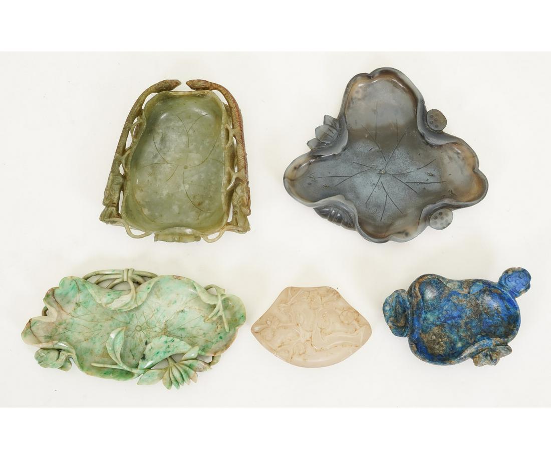 FIVE PIECES CHINESE CARVED DISHES (1 of 10)