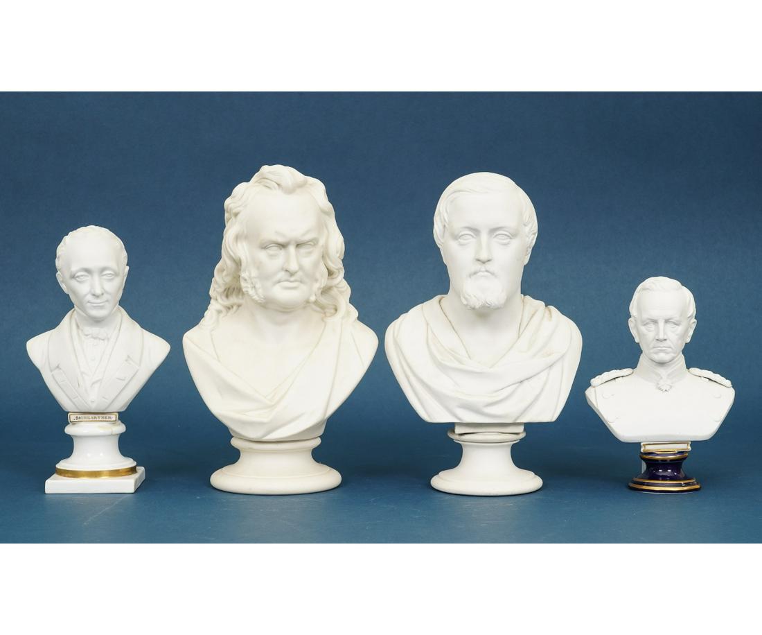FOUR PERIANWARE BUSTS (1 of 9)