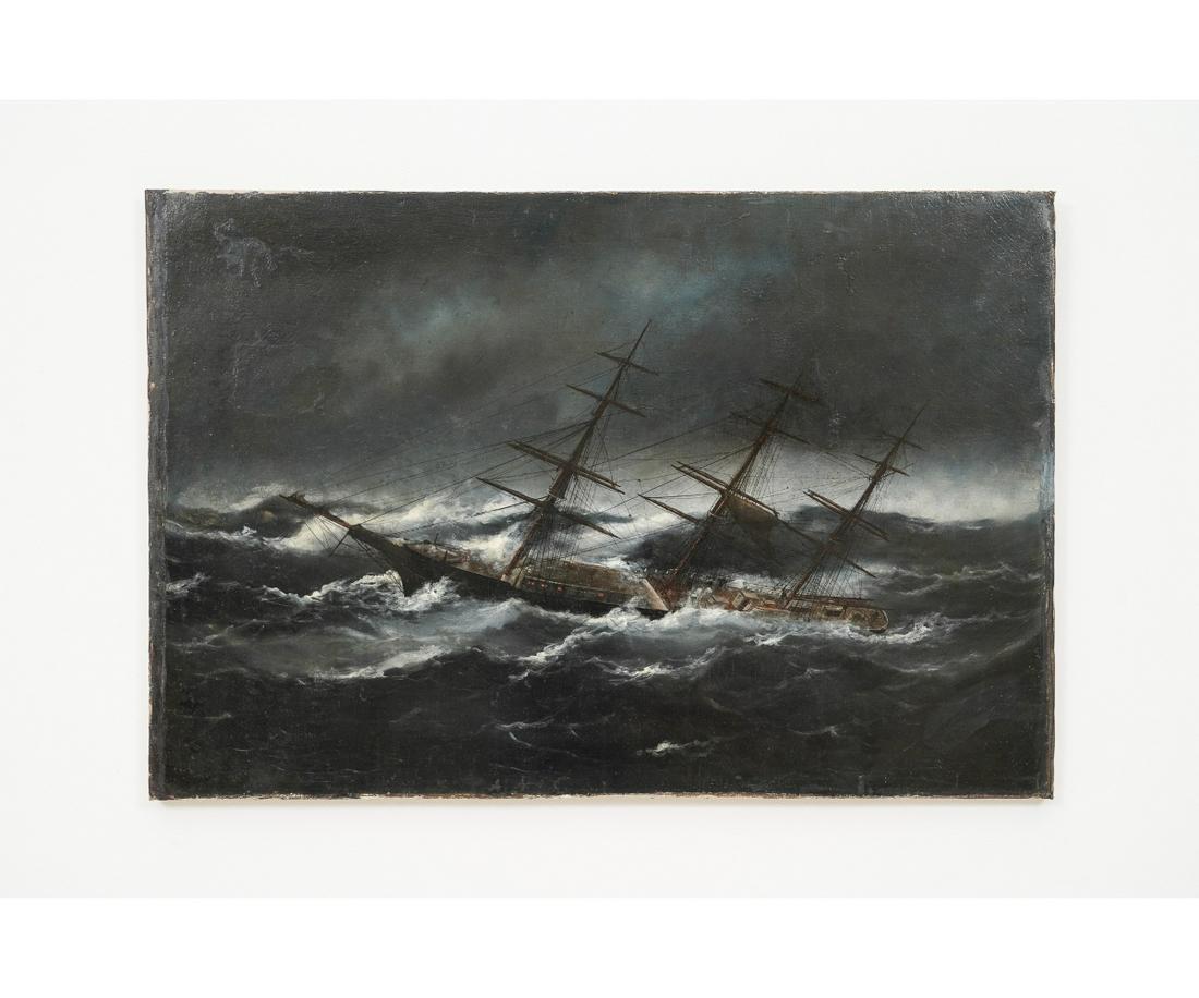 OIL ON CANVAS AMERICAN CLIPPER SHIP (1 of 6)