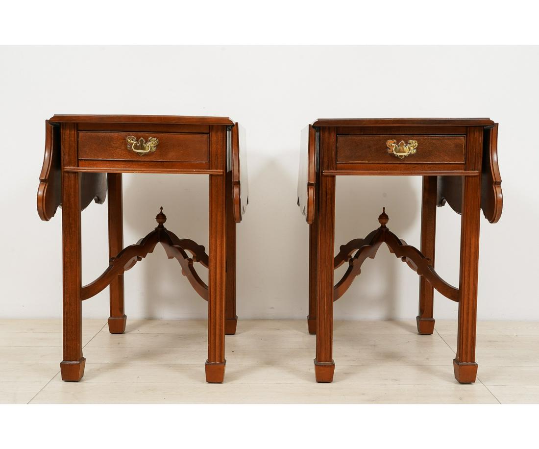 PAIR CHIPPENDALE STYLE PEMBROKE TABLES (1 of 11)