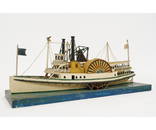 FOLK ART PADDLEWHEEL BOAT MODEL