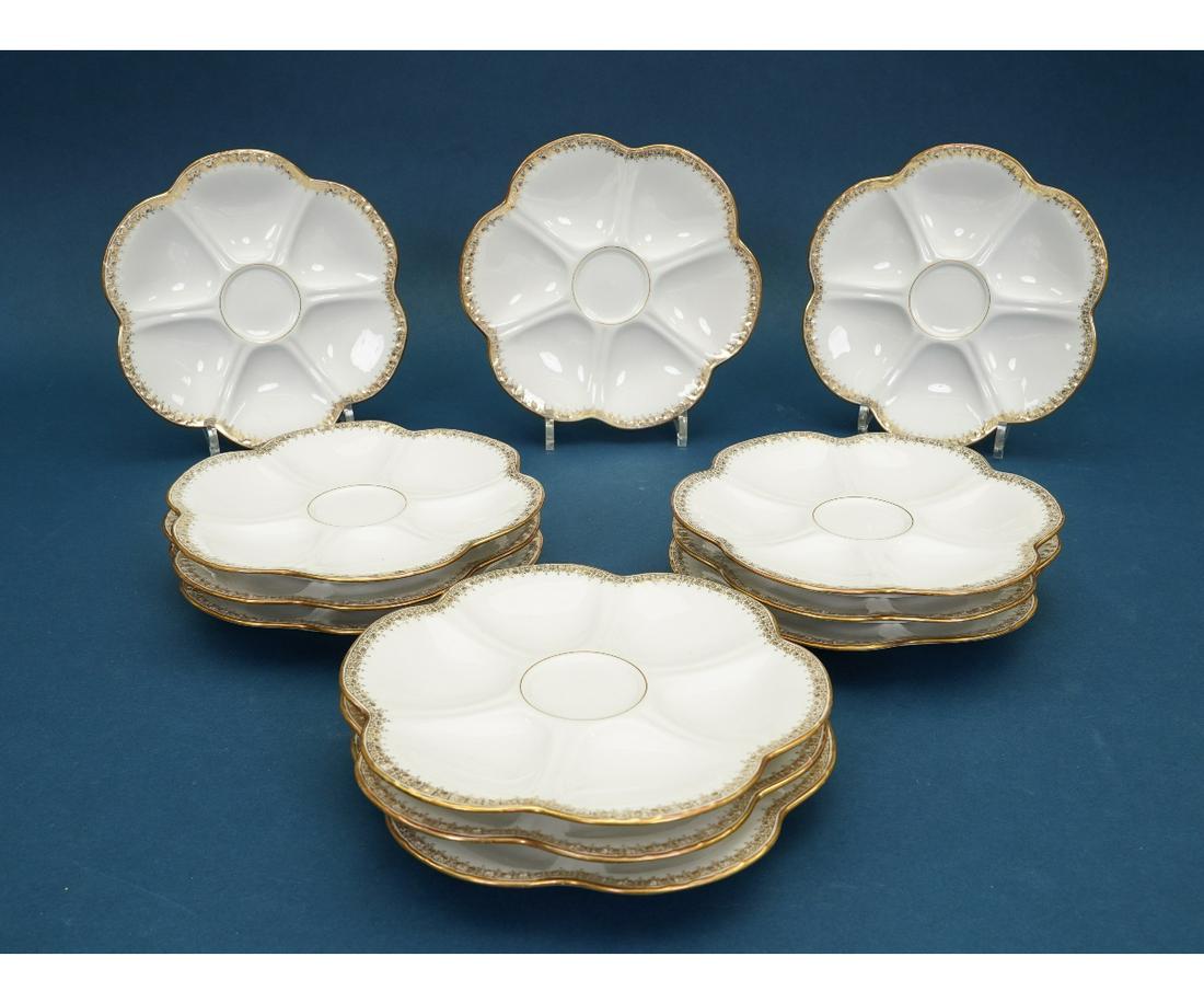 SET OF 12 LIMOGES OYSTER PLATES (1 of 4)