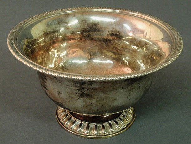 George II English silver waste bowl by Charles Wri: - George II English silver waste bowl by Charles Wright and Thomas Whipham, London 1759-1760, with a gadrooned rim and foot. 4”h.x6.75”dia., 13 troy ounces