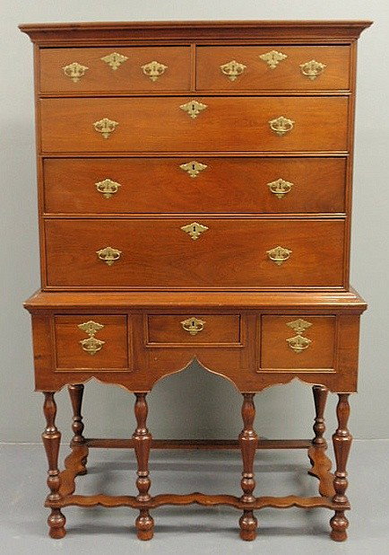 American William and Mary highboy, c.1760, with a