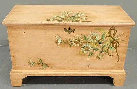 Pennsylvania painted blanket chest, c.1830, paint: Pennsylvania painted blanket chest, c.1830, paint of a later date. 22"h.x36.5"w.x17"d.