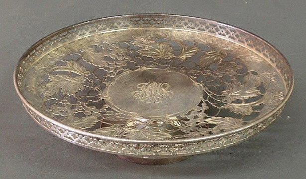 Sterling silver centerpiece dish monogrammed "H.M: Sterling silver centerpiece dish monogrammed "H.M.C." by Old Newbury Crafters. 3"h.x10.25"dia., 16 troy oz.