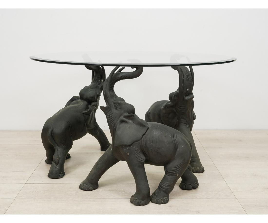 FREE STANDING BRONZE ELEPHANT TABLE (1 of 9)