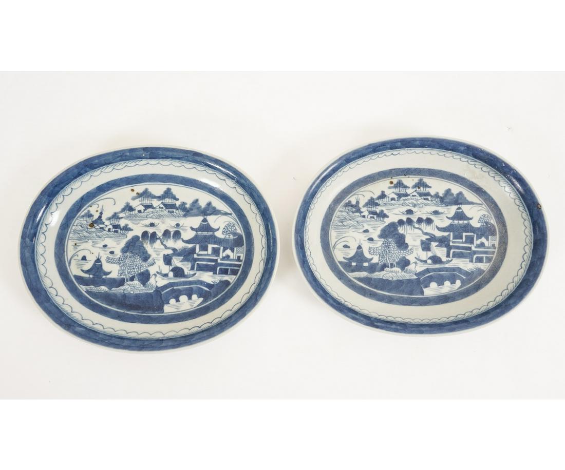 TWO CHINESE CANTON UNDER TRAYS (1 of 5)