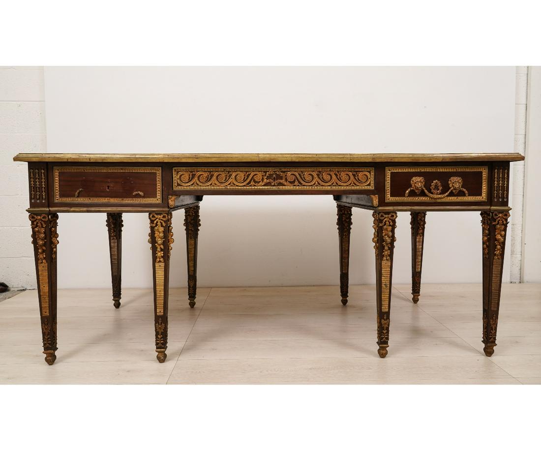 LOUIS XVI BRASS/ORMOLU DESK (1 of 12)