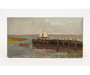 OIL ON CANVAS BAY SCENE