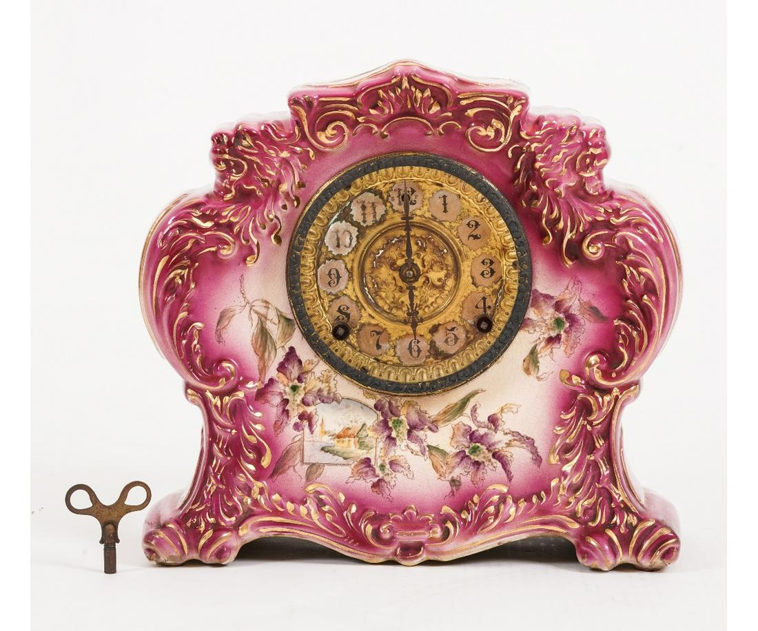 PORCELAIN MANTEL CLOCK (1 of 9)