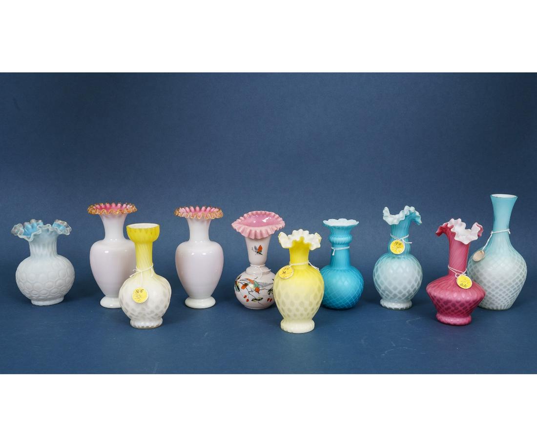 VICTORIAN SATIN GLASS VASES (1 of 12)