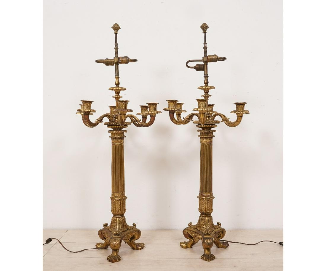 MASSIVE PAIR FRENCH STYLE CANDELABRA (1 of 6)