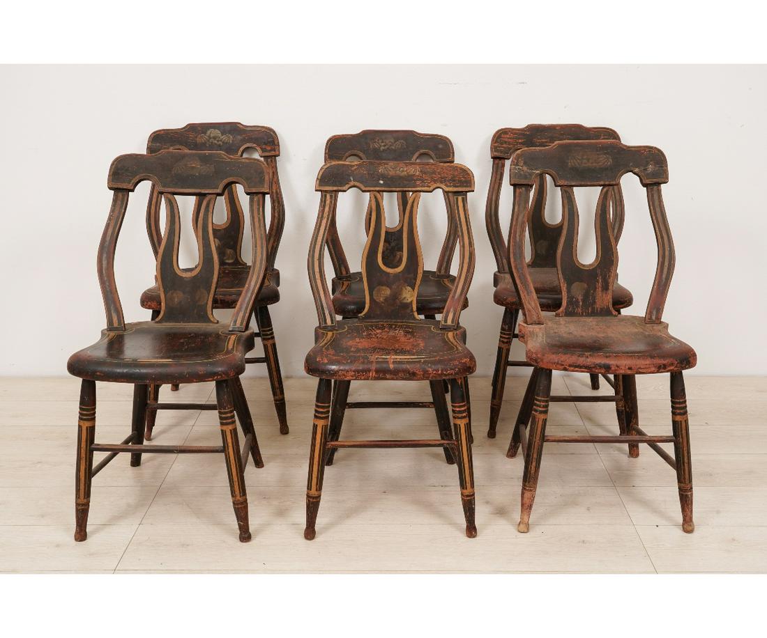 SET OF SIX PLANK BOTTOM SIDE CHAIRS (1 of 10)