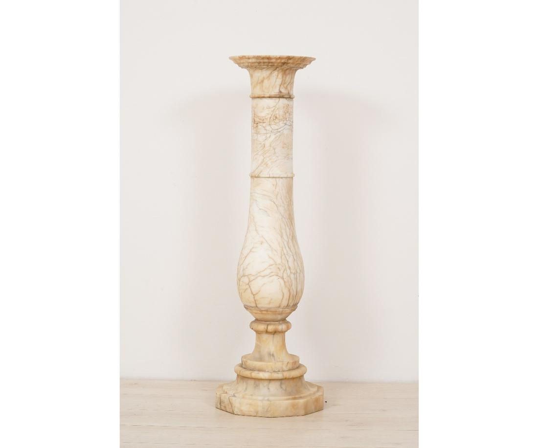VARIEGATED ALABASTER PEDESTAL (1 of 6)