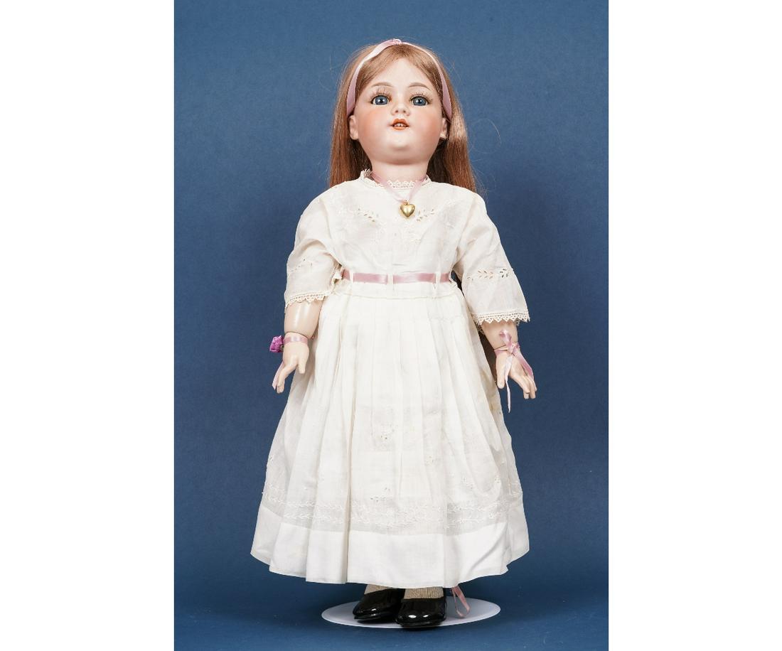 ARMAND MARSEILLE DOLL: Armand Marseille bisque head doll, #90, jointed composition body, 25"h.