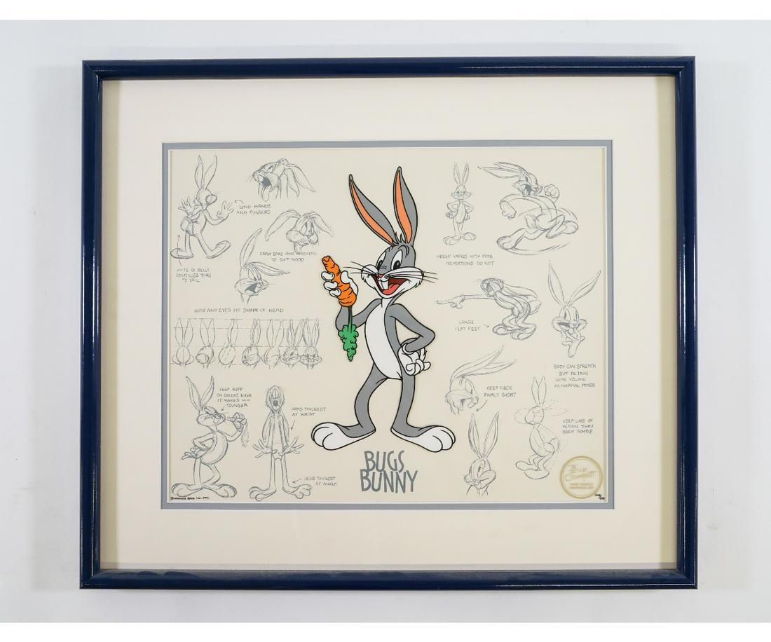 BUGS BUNNY LIMITED EDITION CEL: Bob Clampett (1913-1984) handpainted limited edition cel, the model series, of Bugs Bunny, numbered 449 of 500. 19" x 22" oa