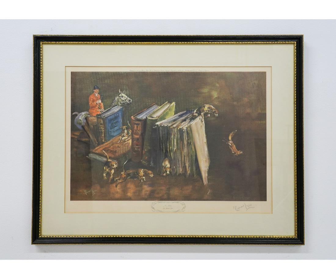 MICHAEL LYNNE PRINT: Michael Lynne print titled "Ex Libris" published by Frost & Reed, Inc. 1967, London, pencil signed by the artist with blind stamp. 17.5" x 24.5" ss / 25" x 32.25" oa