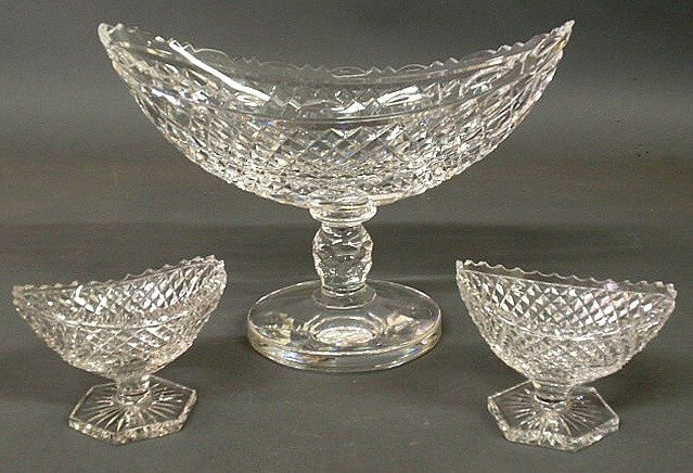 Signed Waterford cut crystal centerpiece vase 9"h