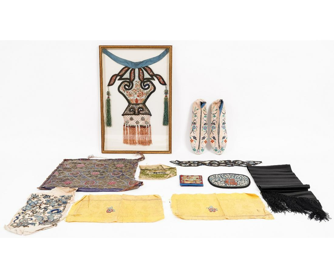 FRAMED CHINESE SILK CEREMONIAL PIECE (1 of 8)