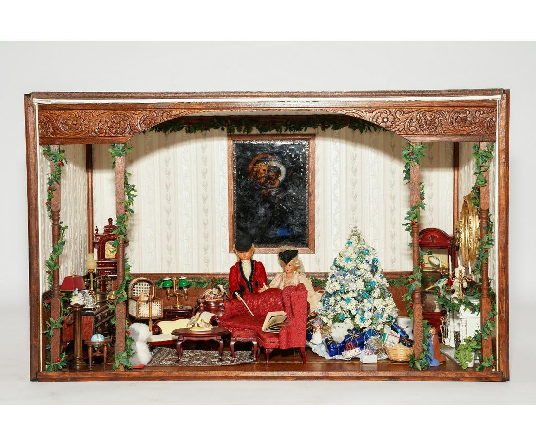 VINTAGE CHIRSTMAS ROOM BOX DOLLHOUSE (1 of 4)