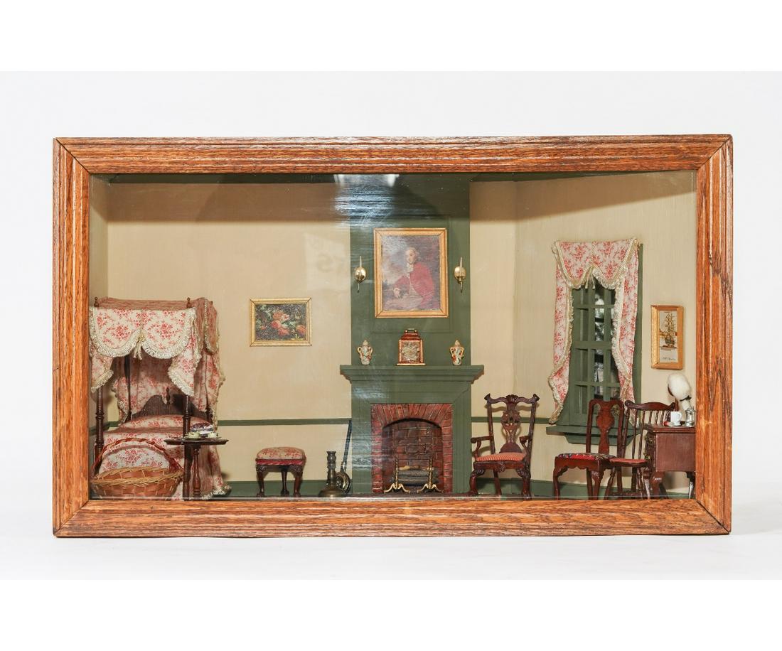 VINTAGE COLONIAL ROOM BOX DOLLHOUSE (1 of 5)