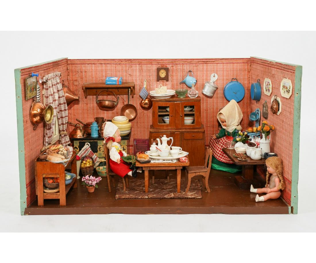 VINTAGE GERMAN KITCHEN ROOM BOX DOLLHOUSE (1 of 5)