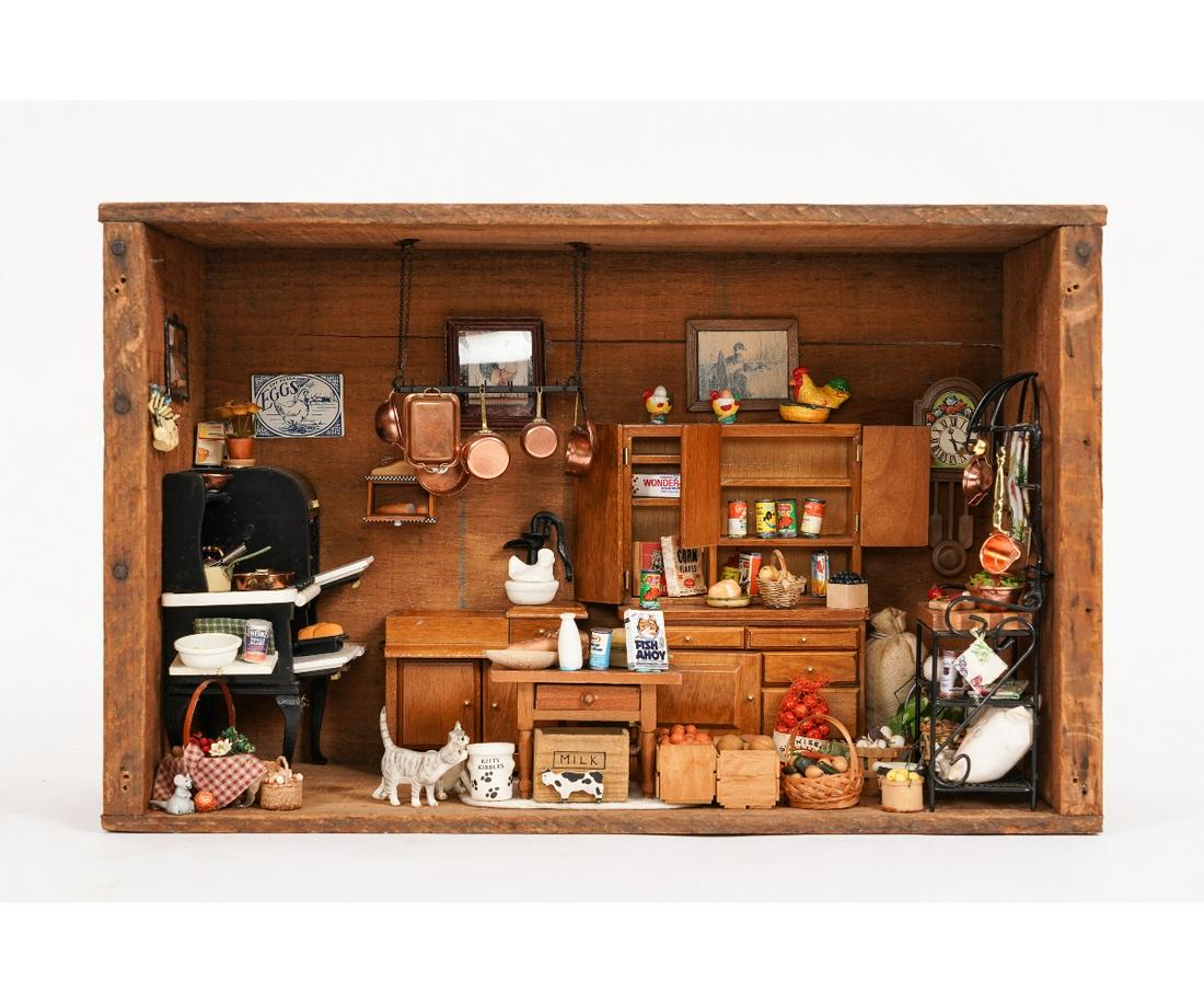 VINTAGE CRATE COUNTRY KITCHEN ROOM BOX DOLLHOUSE (1 of 5)
