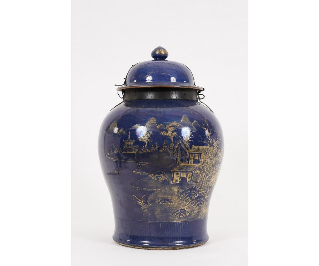 LARGE CHINESE BLUE TEMPLE JAR (1 of 9)