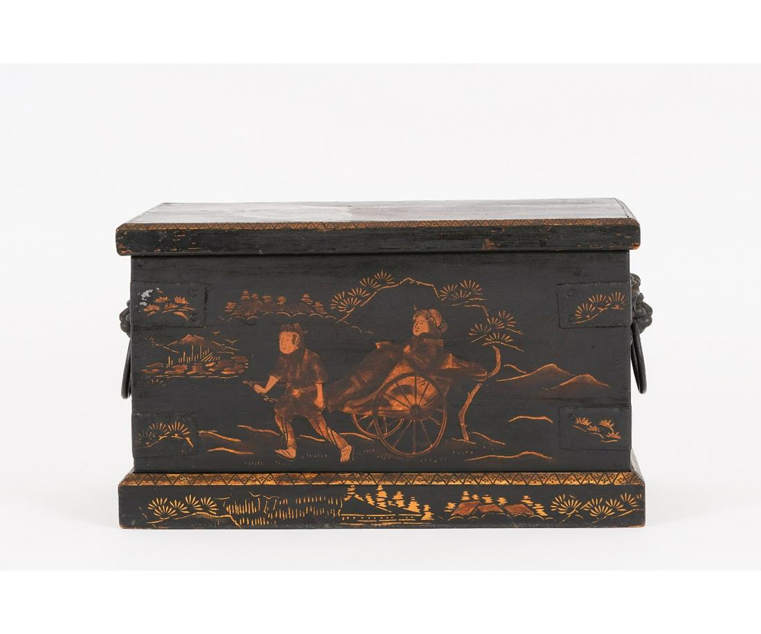 BLACK LACQUERED JAPANNED BOX (1 of 10)