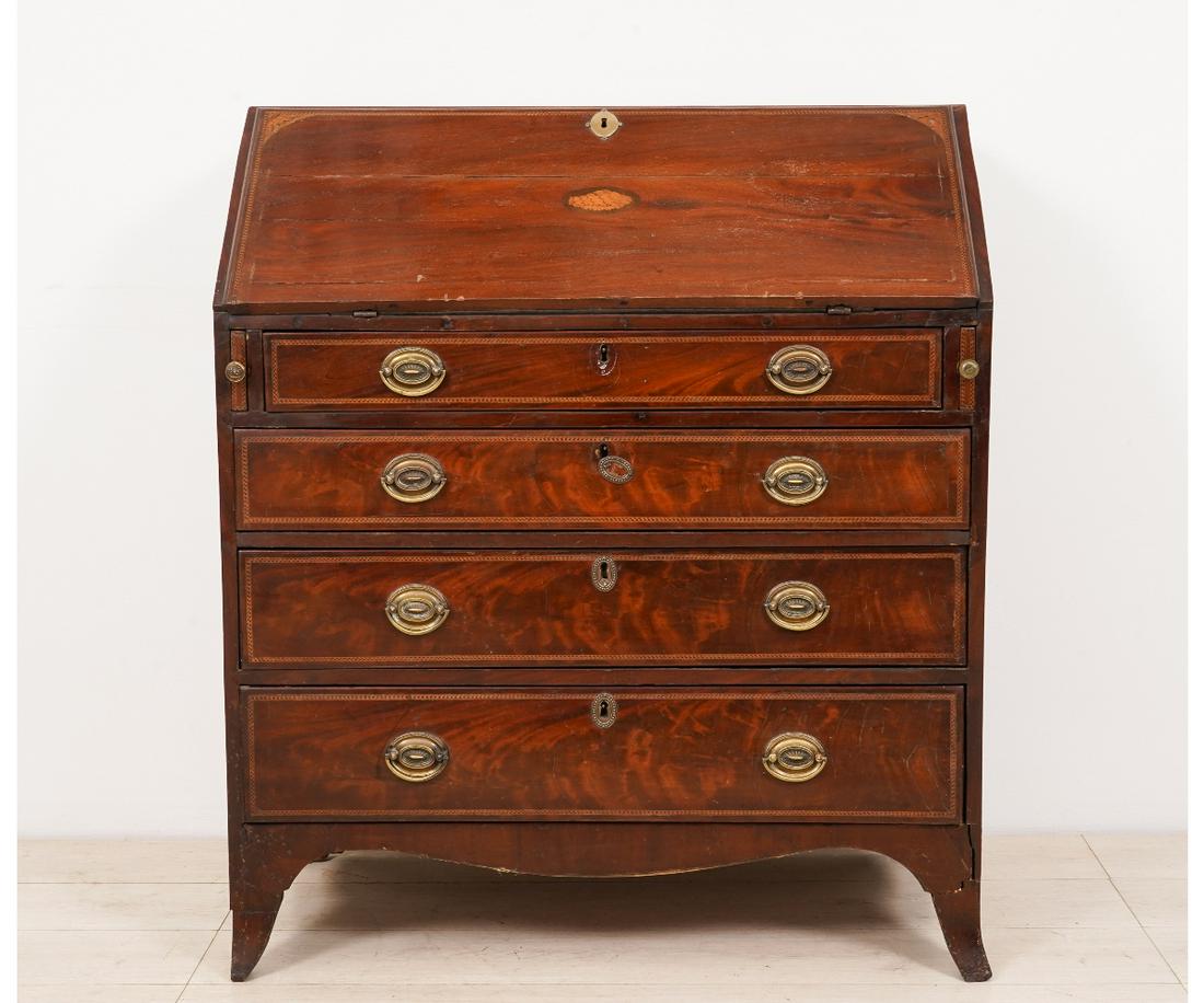 GEORGIAN INLAID SLANT FRONT DESK (1 of 9)