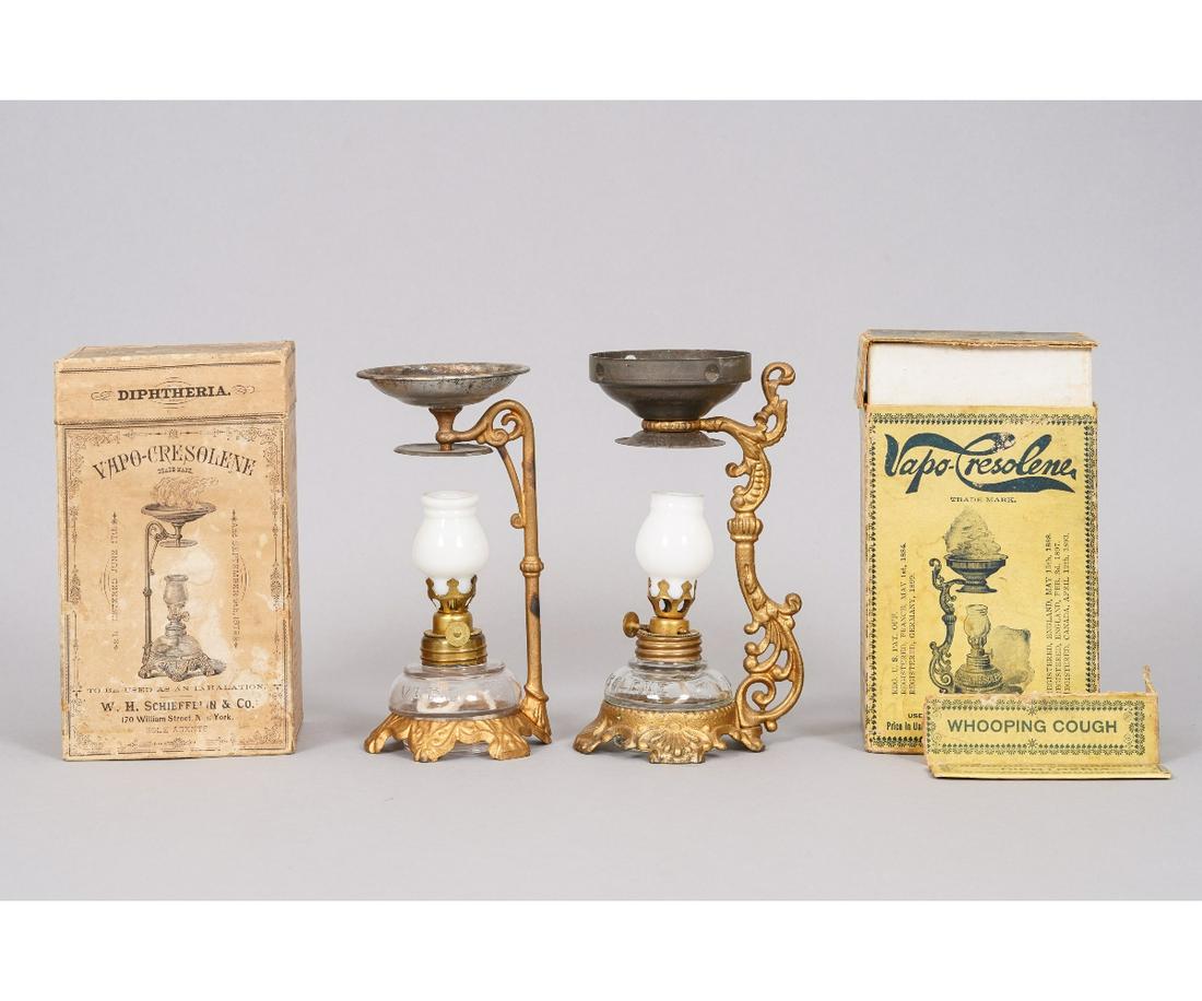 PAIR VAPO-CRESOLENE LAMPS (1 of 8)